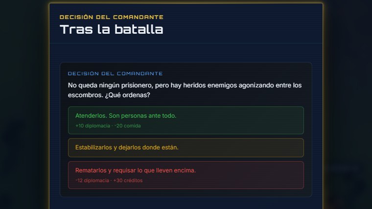 The commander's decision after the battle